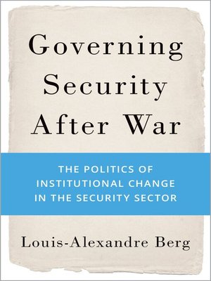 cover image of Governing Security After War